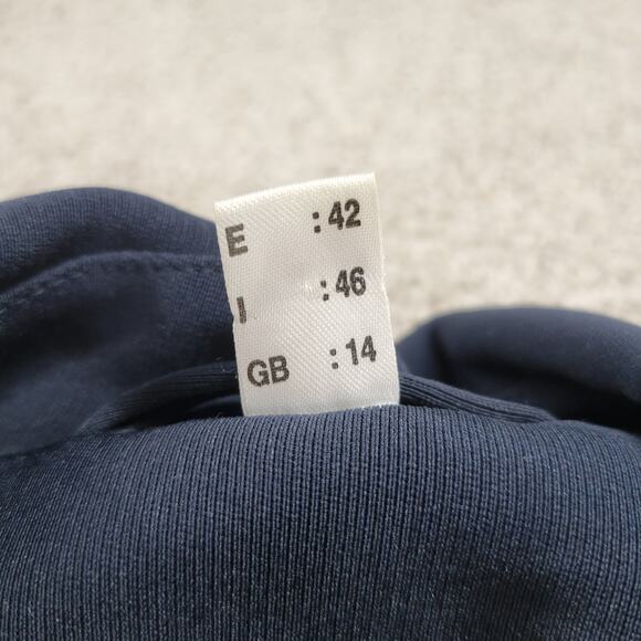 FIRST Dress Coat Womens‎ 16 Navy Double Breasted Vented Trench Career Evening - Picture 9 of 16